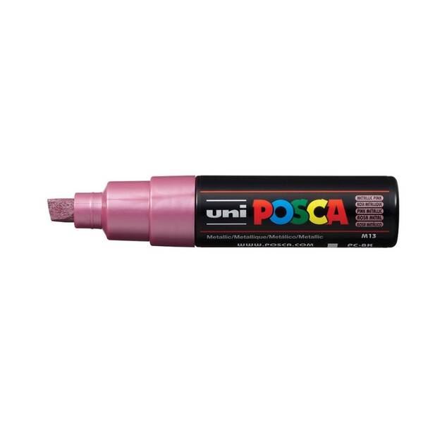 Uni Posca PC-8K Broad Chisel Tip Marker 8.0 mm Metallic Pink