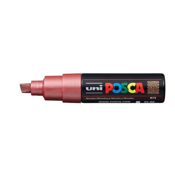 Uni Posca PC-8K Broad Chisel Tip Marker 8.0 mm Metallic Red