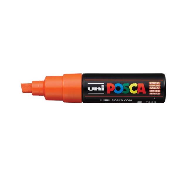 Uni Posca PC-8K Broad Chisel Tip Marker 8.0 mm Orange - 1