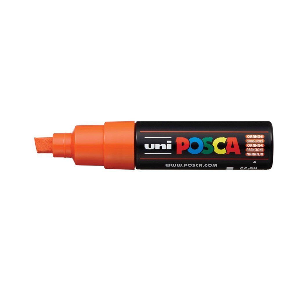 Uni Posca PC-8K Broad Chisel Tip Marker 8.0 mm Orange