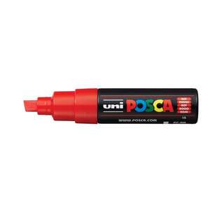 Uni Posca PC-8K Broad Chisel Tip Marker 8.0 mm Red - Uni