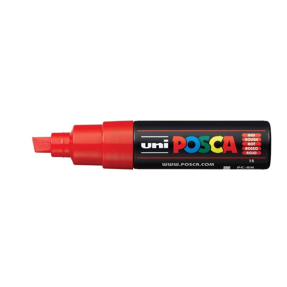 Uni Posca PC-8K Broad Chisel Tip Marker 8.0 mm Red