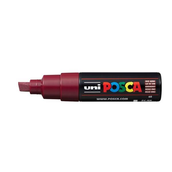 Uni Posca PC-8K Broad Chisel Tip Marker 8.0 mm Red Wine