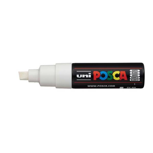 Uni Posca PC-8K Broad Chisel Tip Marker 8.0 mm White - 1