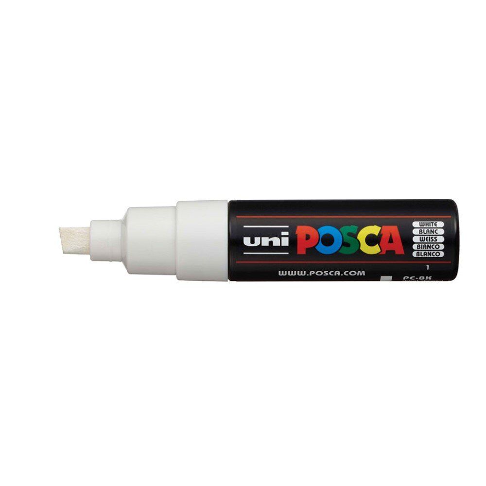 Uni Posca PC-8K Broad Chisel Tip Marker 8.0 mm White