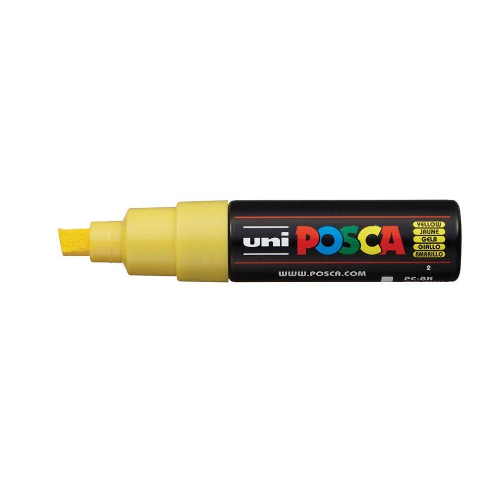 Uni Posca PC-8K Broad Chisel Tip Marker 8.0 mm Yellow
