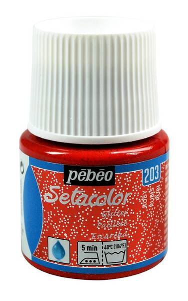 Pebeo Setacolor Glitter 45 Ml Şişe Ruby - 1