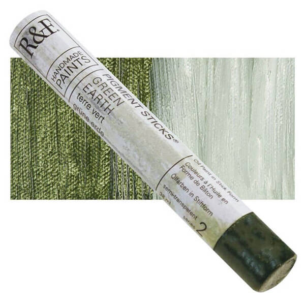 R&F - Pigment Stick 38ml Green Earth Çubuk Yağlı Boya - 1