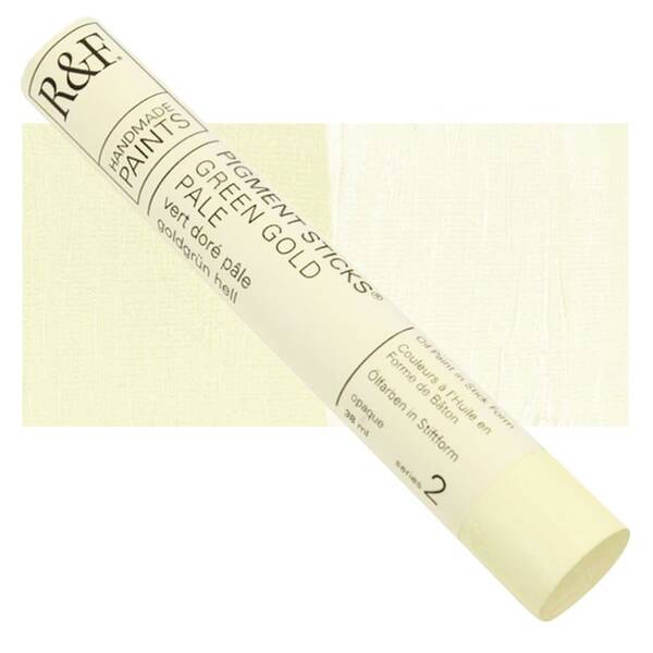 R&F - Pigment Stick 38ml Green Gold Pale Çubuk Yağlı Boya - 1