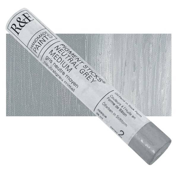 R&F - Pigment Stick 38ml Neutral Grey Medium Çubuk Yağlı Boya - 1