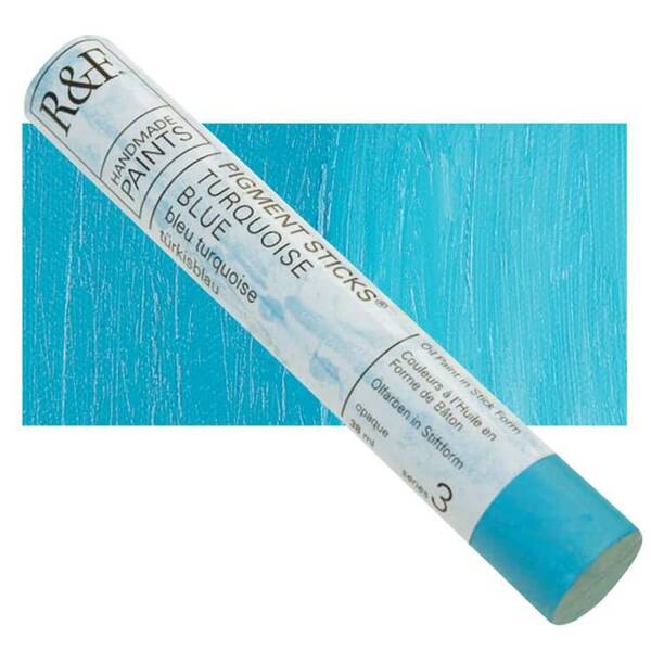 R&F - Pigment Stick 38ml Turquoise Blue Çubuk Yağlı Boya - 1