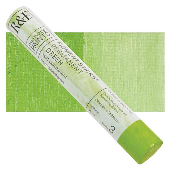 R&F - Pigment Stick 38ml Permanent Green Çubuk Yağlı Boya - 1