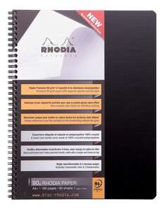 Rhodia - Rhodia Rc119910 Active A5 Kareli Defter Spiralli Siyah P