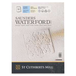 St Cuthberts Mill - Saunders Waterford Sulu Boya Blok Defteri 300gr Doğal Beyaz 23X31cm 12 Yaprak Soğuk Basım İnce Doku
