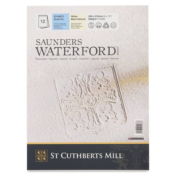 Saunders Waterford Sulu Boya Blok Defteri 300gr Doğal Beyaz 23X31cm 12 Yaprak Soğuk Basım İnce Doku