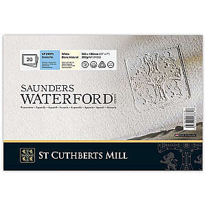 Saunders Waterford Sulu Boya Defteri 300gr 18X26cm White CP Fine 20 Yaprak - St Cuthberts Mill