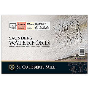 Saunders Waterford Sulu Boya Defteri 300gr 18X26cm White HP Satin 20 Yaprak Blok - St Cuthberts Mill