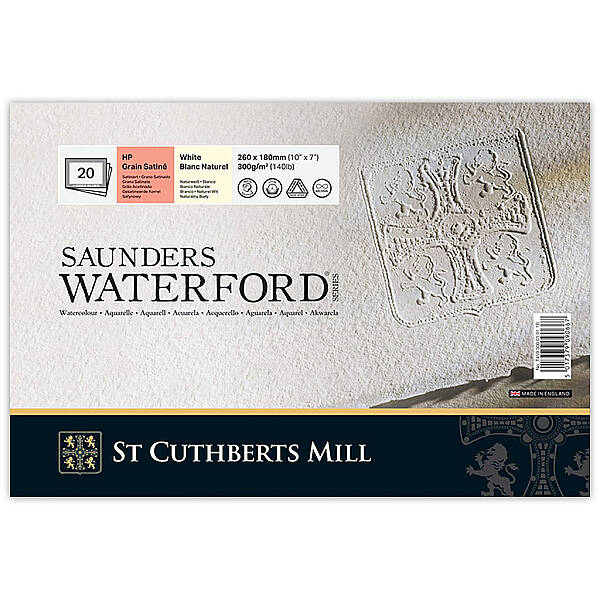 Saunders Waterford Sulu Boya Defteri 300gr 18X26cm White HP Satin 20 Yaprak Blok - 1