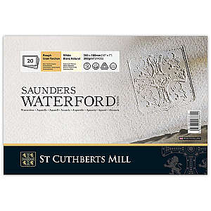 Saunders Waterford Sulu Boya Defteri 300gr 18X26cm White Rough 20 Yaprak - St Cuthberts Mill