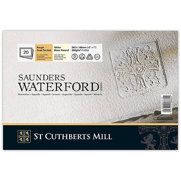 Saunders Waterford Sulu Boya Defteri 300gr 18X26cm White Rough 20 Yaprak - 1