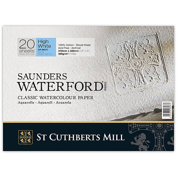 Saunders Waterford Sulu Boya Defteri 300gr 23X31cm High White CP Fine 20 Yaprak - 1