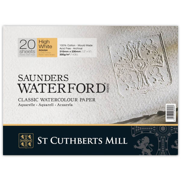 Saunders Waterford Sulu Boya Defteri 300gr 23X31cm High White Rough 20 Yaprak - 1