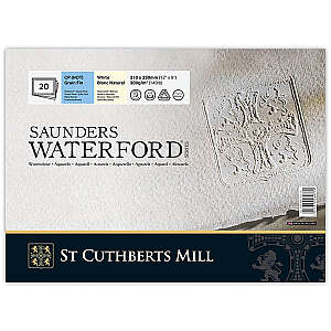 Saunders Waterford Sulu Boya Defteri 300gr 23X31cm White CP Fine 20 Yaprak - St Cuthberts Mill