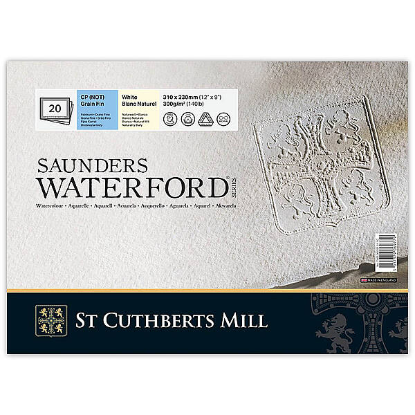 Saunders Waterford Sulu Boya Defteri 300gr 23X31cm White CP Fine 20 Yaprak - 1