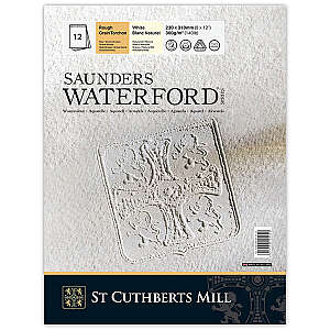 Saunders Waterford Sulu Boya Defteri 300gr 23X31cm White Rough 12 Yaprak - St Cuthberts Mill