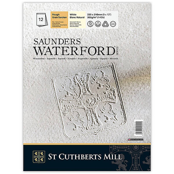 Saunders Waterford Sulu Boya Defteri 300gr 23X31cm White Rough 12 Yaprak - 1