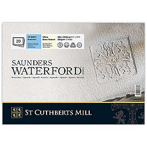 Saunders Waterford Sulu Boya Defteri 300gr 26X36cm White CP Fine 20 Yaprak Blok - St Cuthberts Mill