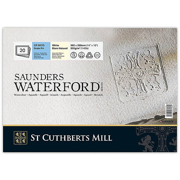 Saunders Waterford Sulu Boya Defteri 300gr 26X36cm White CP Fine 20 Yaprak Blok - 1