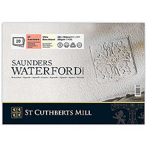 Saunders Waterford Sulu Boya Defteri 300gr 26X36cm White HP Satin 20 Yaprak - St Cuthberts Mill