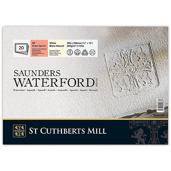 Saunders Waterford Sulu Boya Defteri 300gr 26X36cm White HP Satin 20 Yaprak - 1