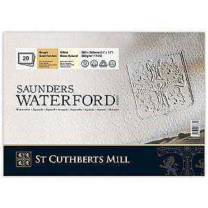 Saunders Waterford Sulu Boya Defteri 300gr 26X36cm White Rough 20 Yaprak Blok - St Cuthberts Mill