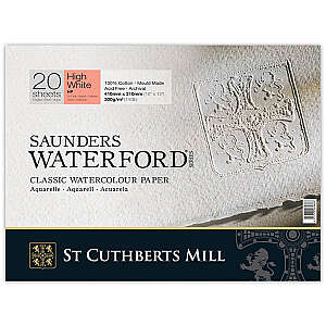 Saunders Waterford Sulu Boya Defteri 300gr 31X41cm High White HP Satin 20 Yaprak - St Cuthberts Mill