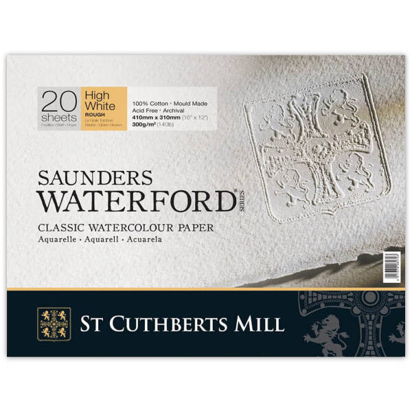Saunders Waterford Sulu Boya Defteri 300gr 31X41cm High White Rough 20 Yaprak - 1