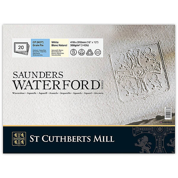 Saunders Waterford Sulu Boya Defteri 300gr 31X41cm White CP Fine 20 Yaprak Blok - 1