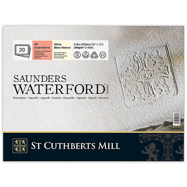 Saunders Waterford Sulu Boya Defteri 300gr 31X41cm White HP Satin 20 Yaprak Blok - 1