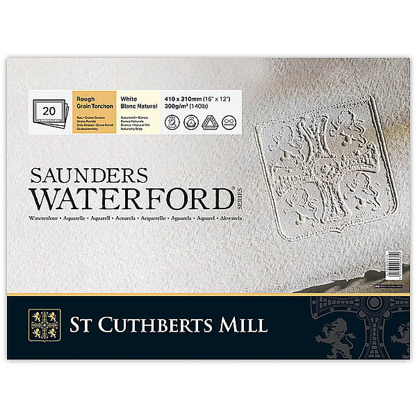 Saunders Waterford Sulu Boya Defteri 300gr 31X41cm White Rough 20 Yaprak Blok - 1