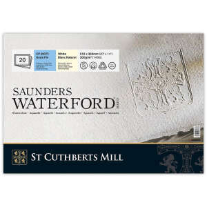 Saunders Waterford Sulu Boya Defteri 300gr 36X51cm White CP Fine 20 Yaprak Blok - St Cuthberts Mill