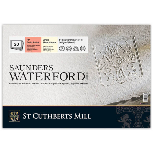 Saunders Waterford Sulu Boya Defteri 300gr 36X51cm White HP Satin 20 Yaprak Blok - 1
