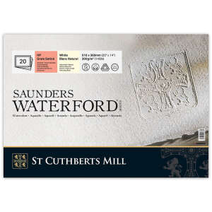 Saunders Waterford Sulu Boya Defteri 300gr 36X51cm White HP Satin 20 Yaprak Blok - St Cuthberts Mill