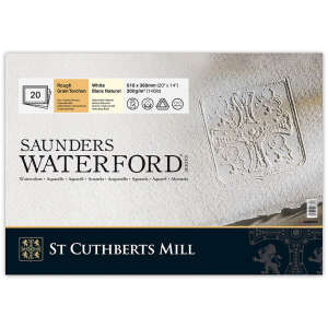 Saunders Waterford Sulu Boya Defteri 300gr 36X51cm White Rough 20 Yaprak Blok - St Cuthberts Mill