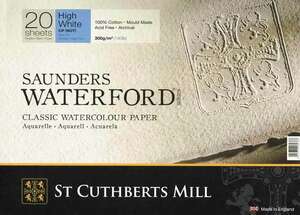 St Cuthberts Mill - Saunders Waterford Sulu Boya Defteri 300gr Ekstra Beyaz 31X23cm 20 Yaprak Soğuk Basım İnce Doku