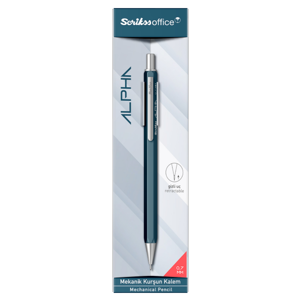 Scrikss Alpha Mekanik Kurşun Kalem 0.7 mm Mavi - 4