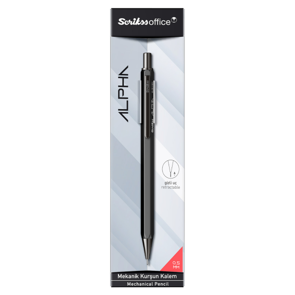 Scrikss Alpha Mekanik Kurşun Kalem 0.7 mm Siyah - 4