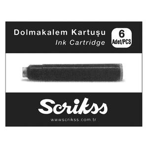 Scrikss Dolma Kalem Kartuşu 6'lı Siyah - Scrikss
