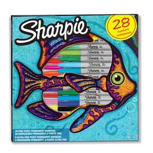 Sharpie Fine Permanent Markör Balık 28'Li Kutu Set - Thumbnail