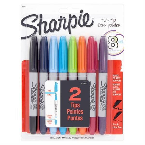 Sharpie Permanent Twin Tip 8'Li Set 2065409 - 1